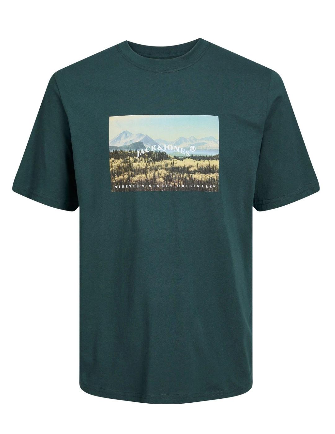 Camisetas Jack&Jones Photo verde de manga corta para hombre
