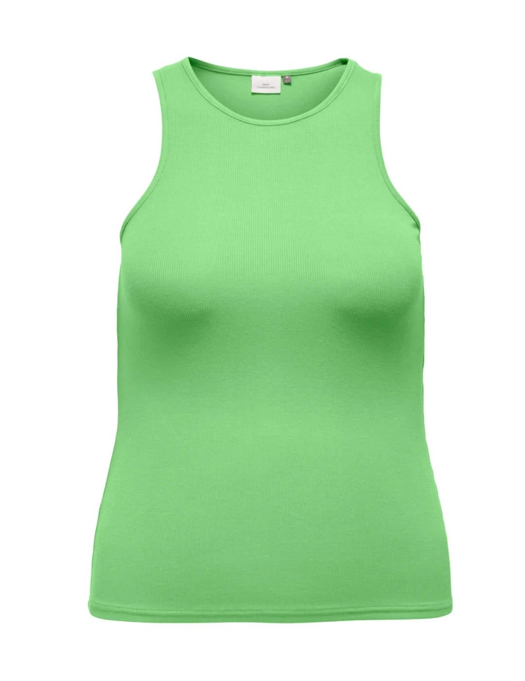 Camiseta Only Carmakoma verde de tirantes para mujer