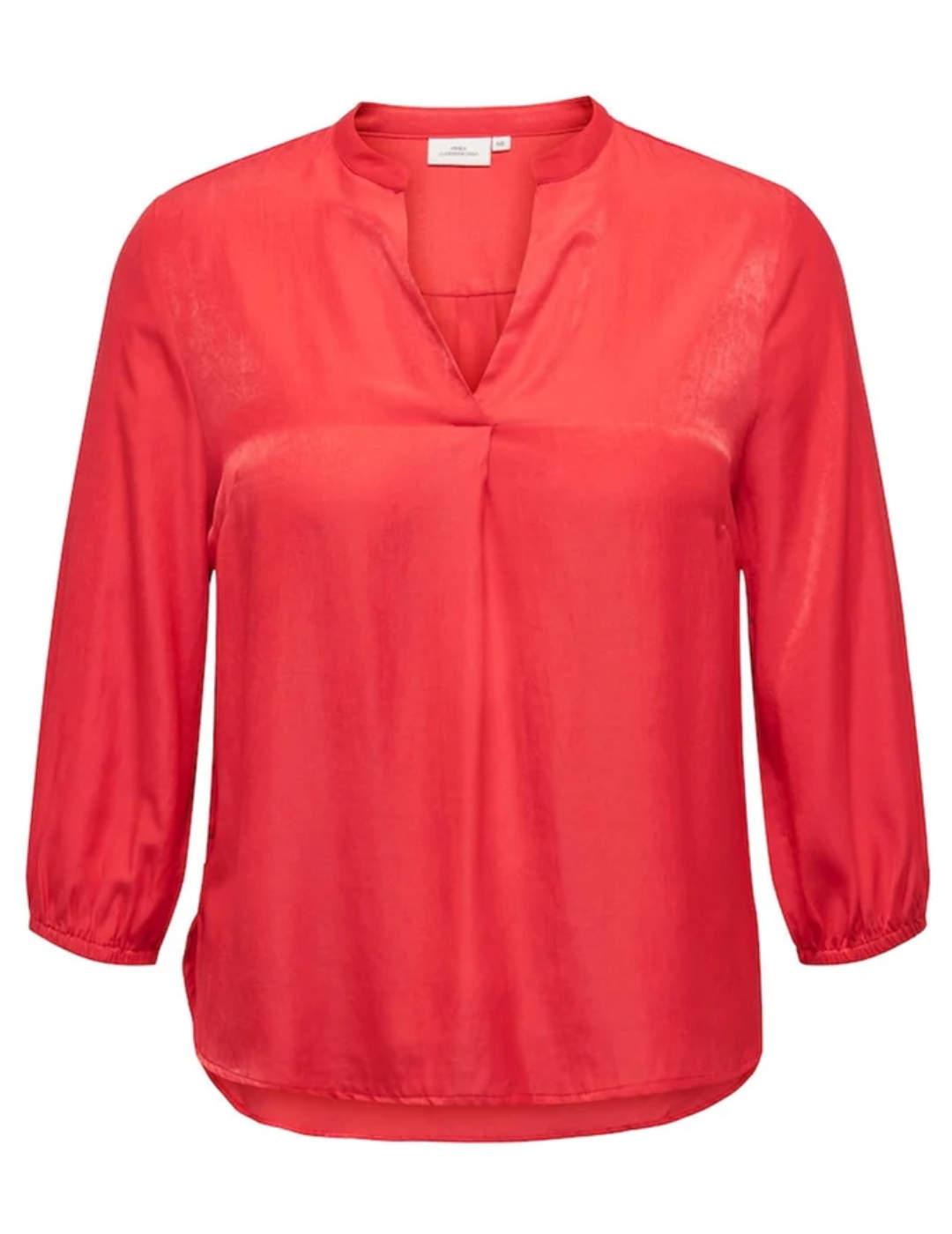 Blusa Only Carmakoma Kalana rojo para mujer