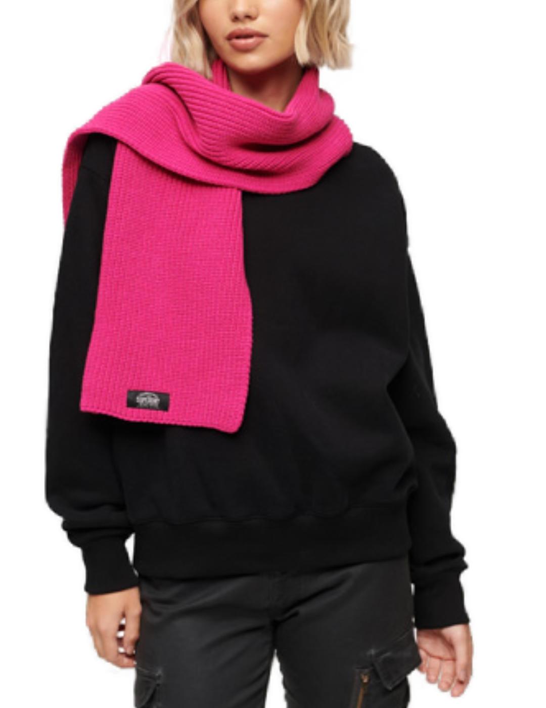 Bufanda Superdry Classic rosa para mujer