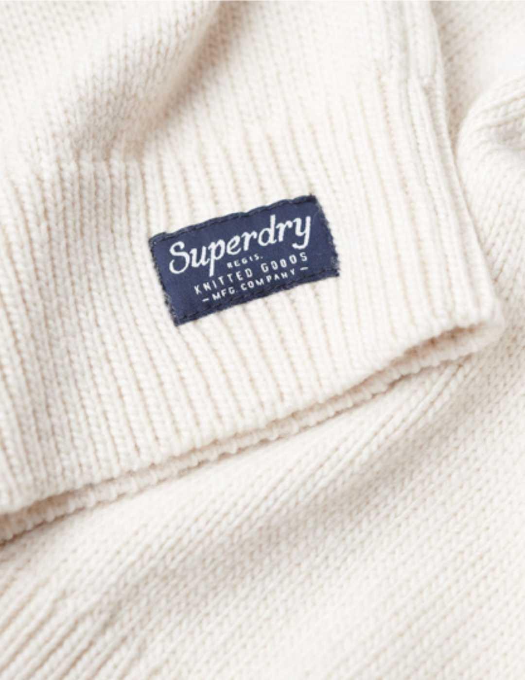 Jersey Superdry Fairisle beige grecas de lana para hombre