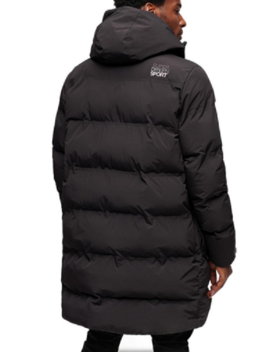 Plumas Supedry Hooded largo negro con capucha para hombre