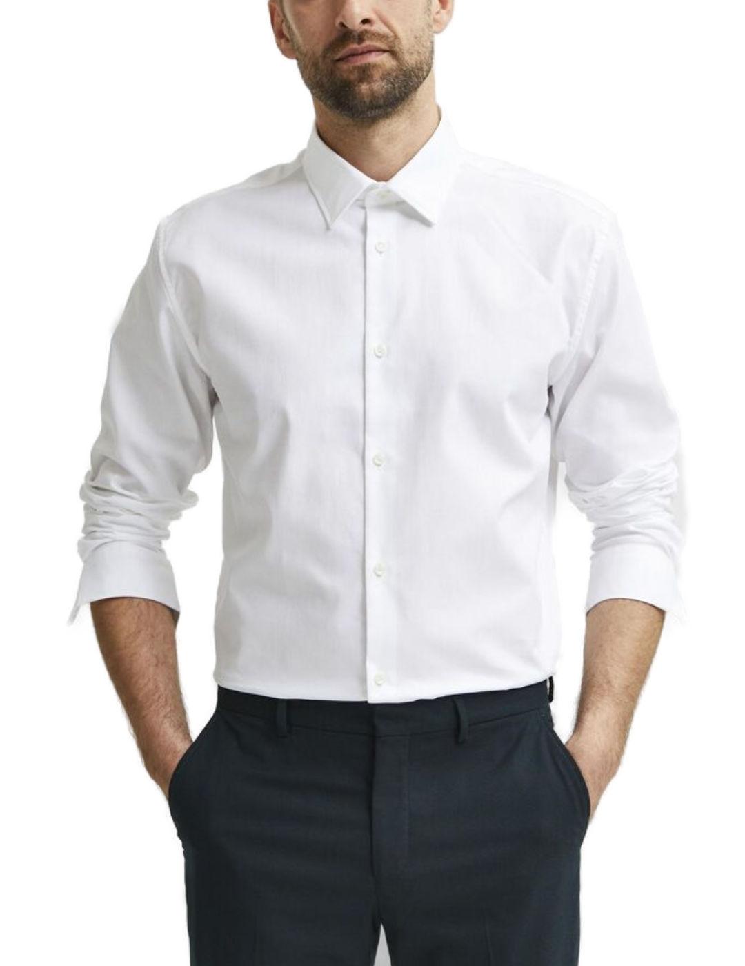 Camisa Selected Methan de vestir slim fit blanca de hombre