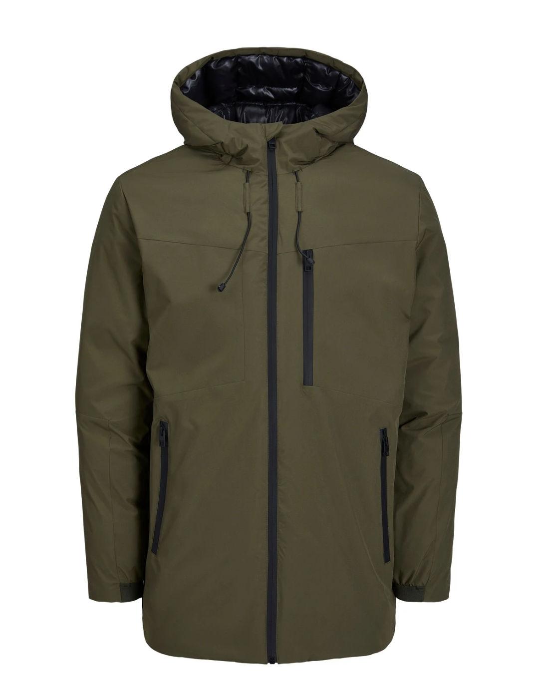 Parka Jack&Jones Payne verde con capucha para hombre