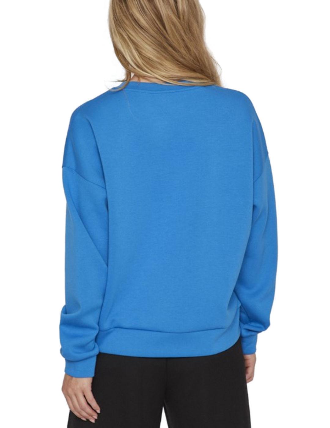 Sudadera Vila Reflect azulón sin capucha para mujer
