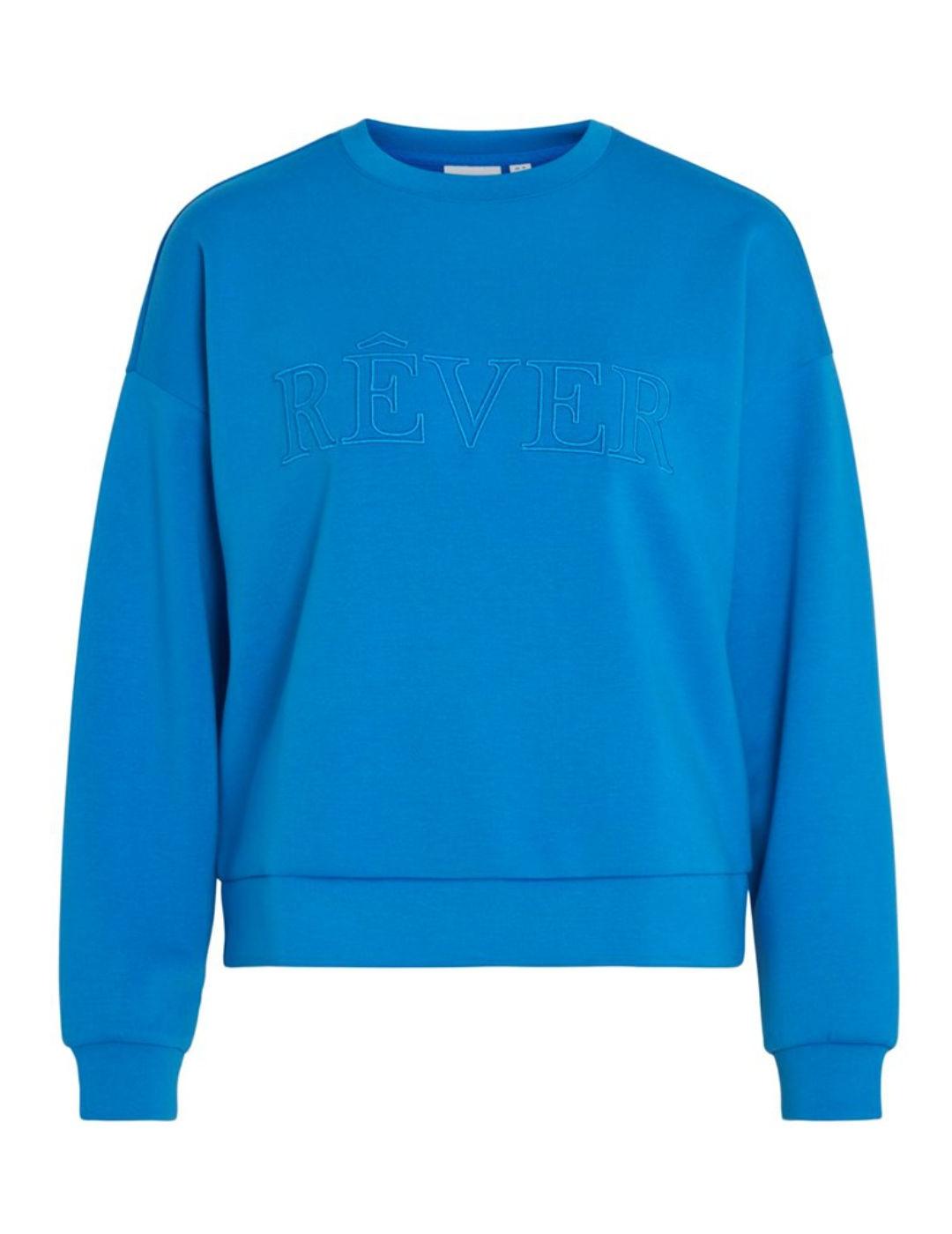 Sudadera Vila Reflect azulón sin capucha para mujer