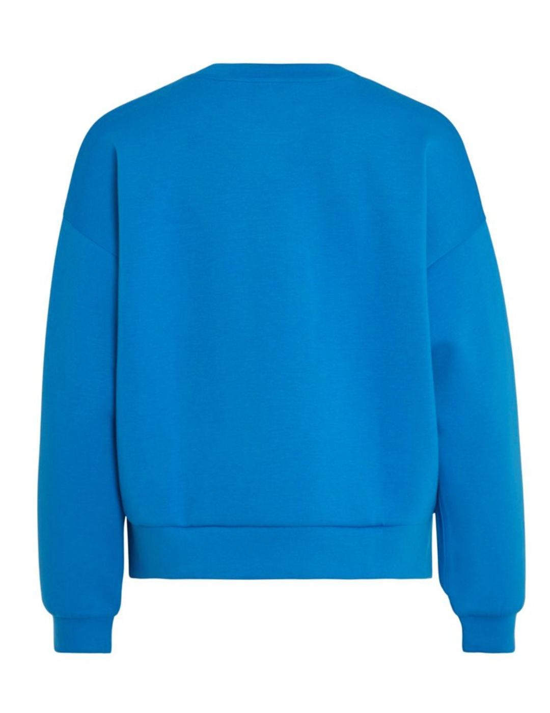 Sudadera Vila Reflect azulón sin capucha para mujer