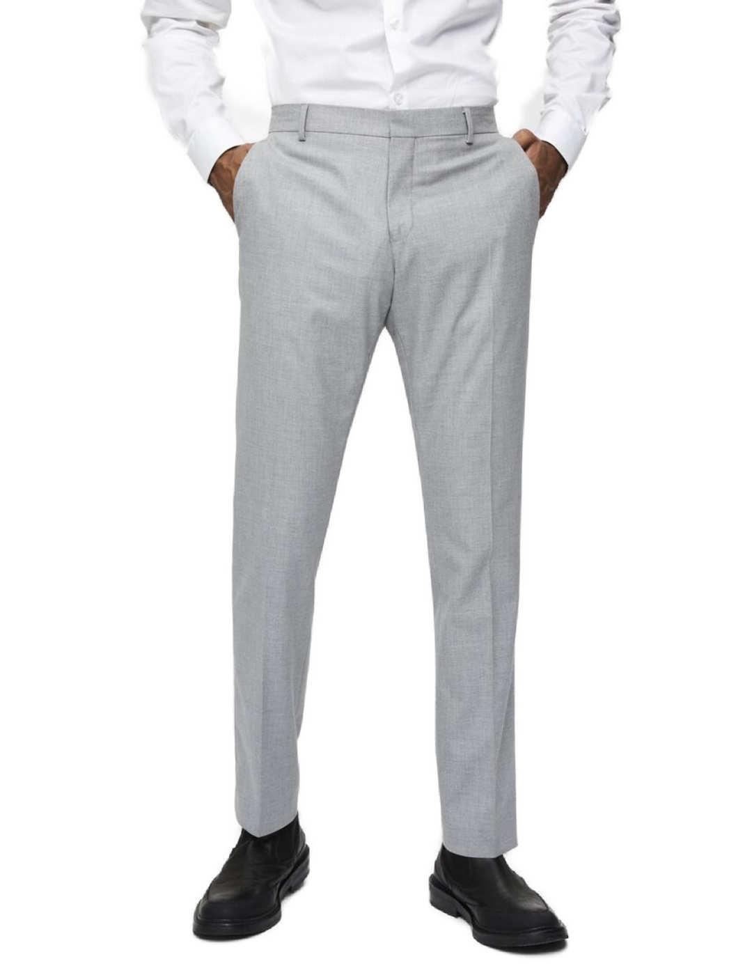 Pantalón Selected Mylologan de traje gris de hombre