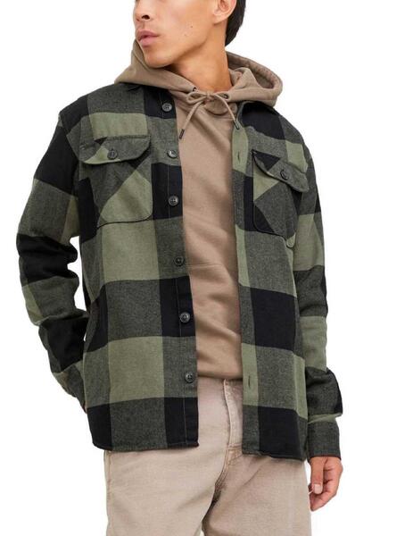 Sobrecamisa cuadros verde cheap