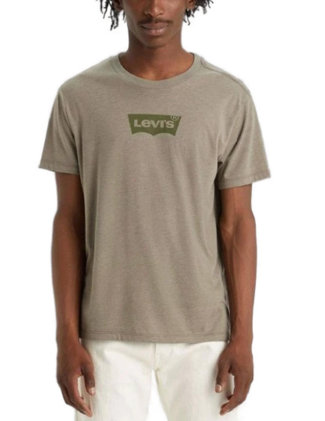 Camiseta Levi's logo verde militar manga corta de hombre