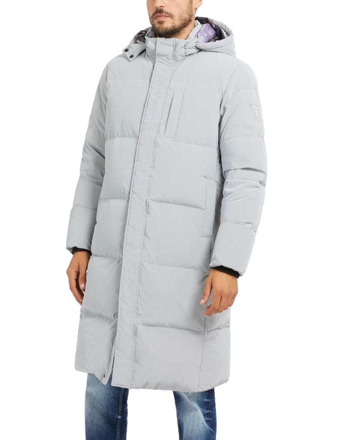 Plumas Guess Space largo acolchado gris con capucha hombre