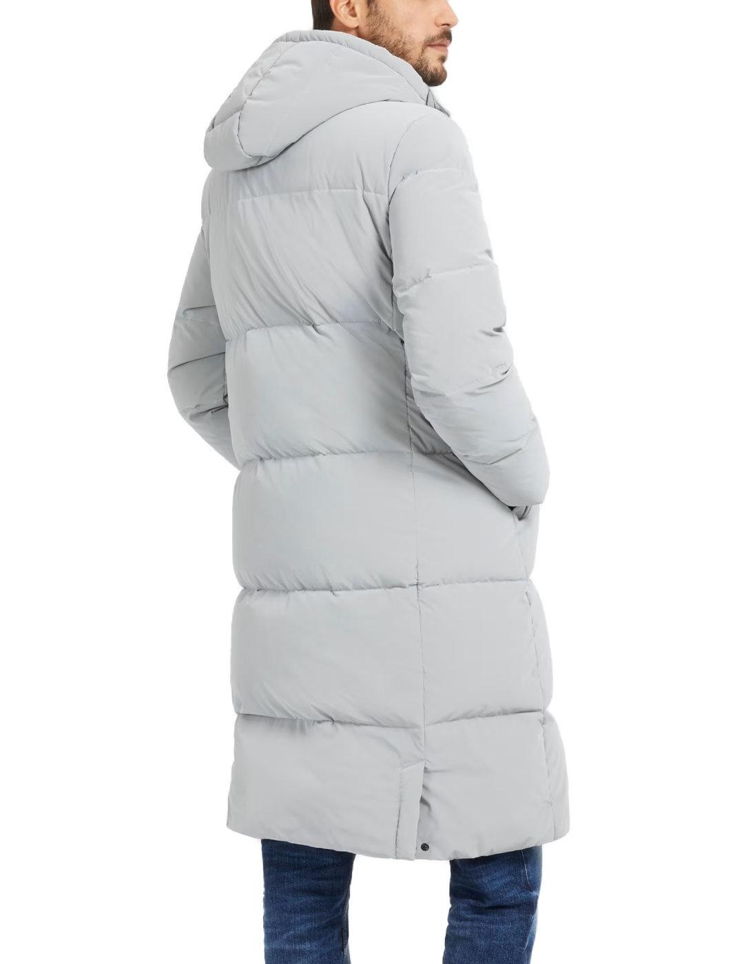 Plumas Guess Space largo acolchado gris con capucha hombre