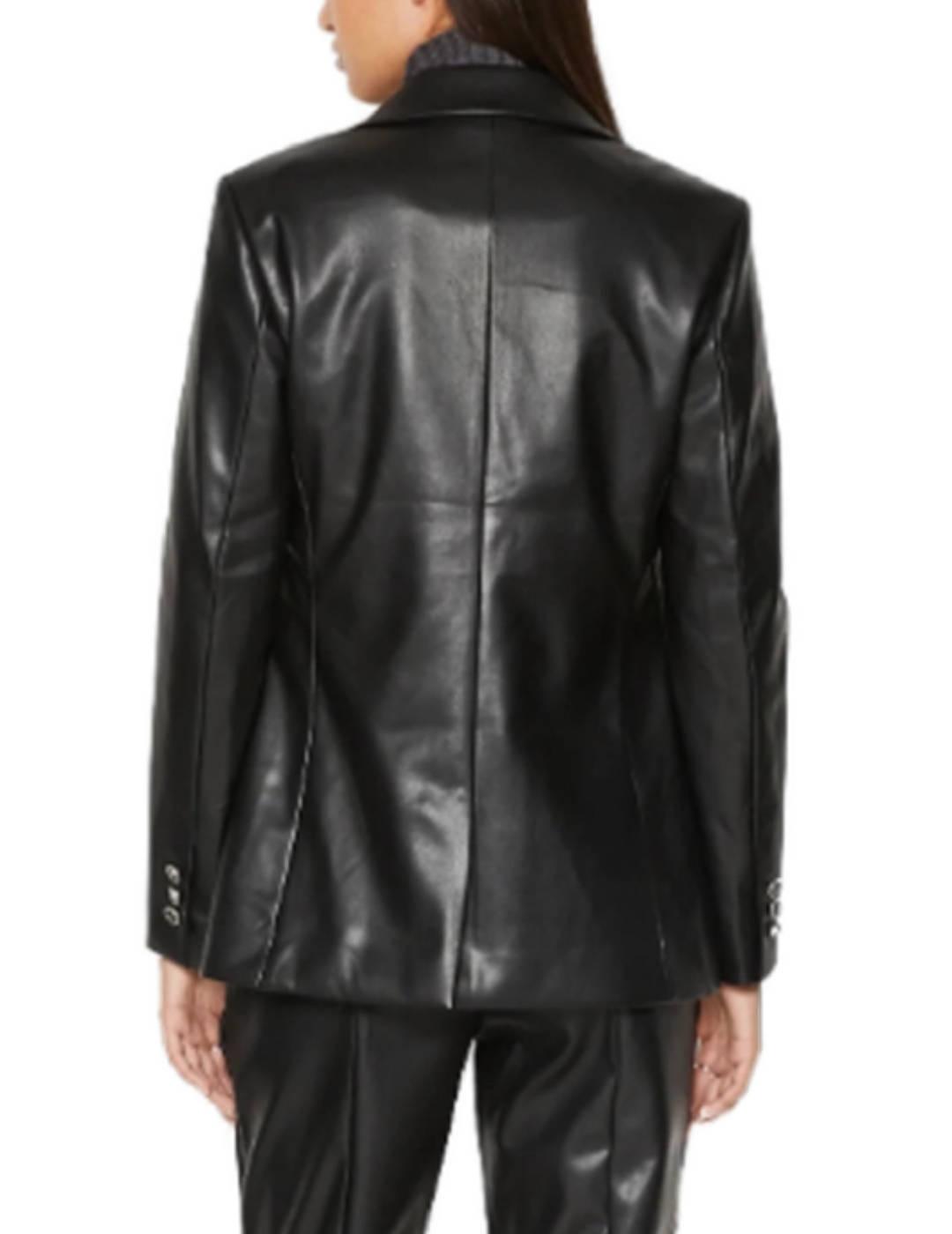Blazer Only Idina polipiel negro cierre botones para mujer