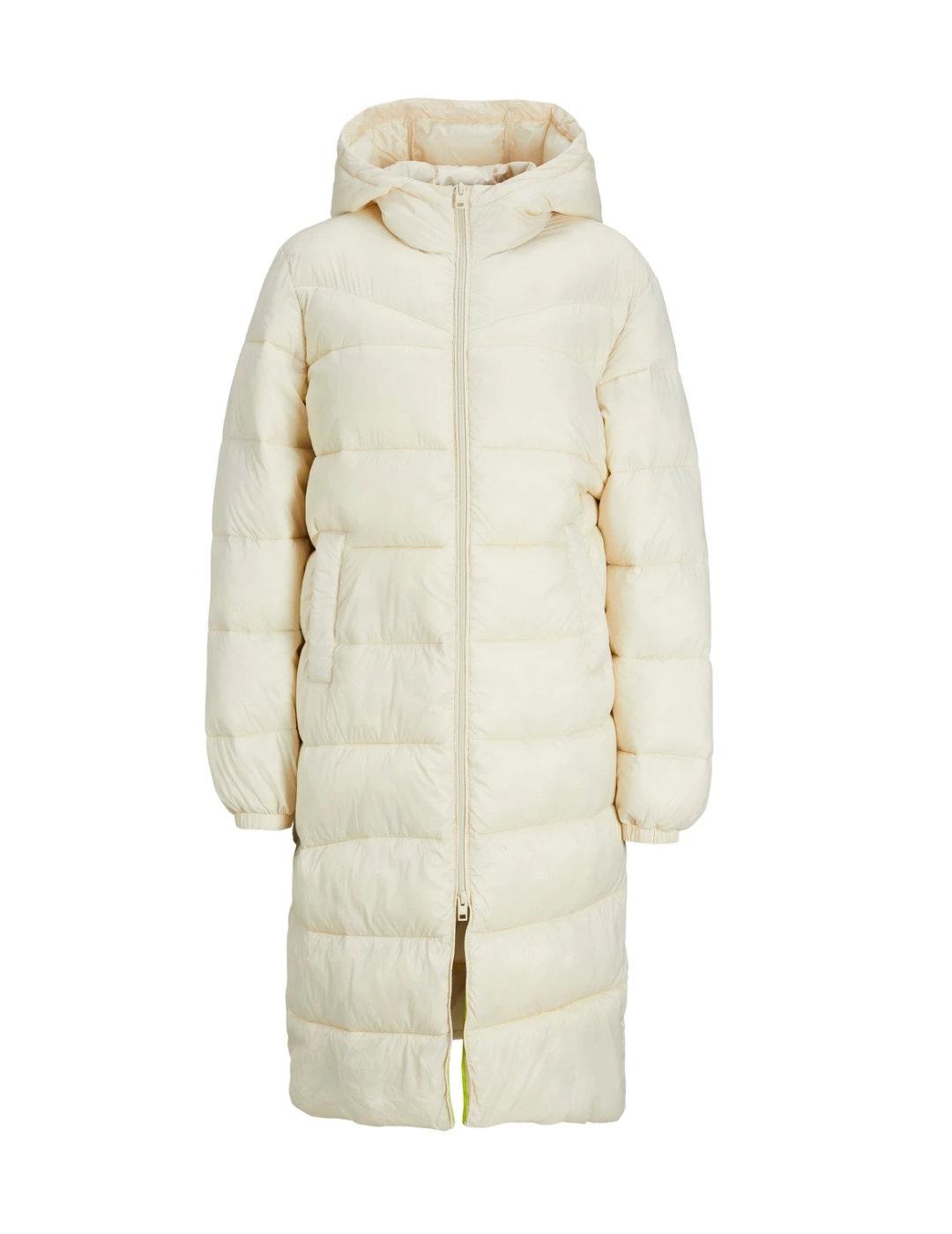 Chaqueta larga acolchada JJXX Nora blanco crudo de mujer