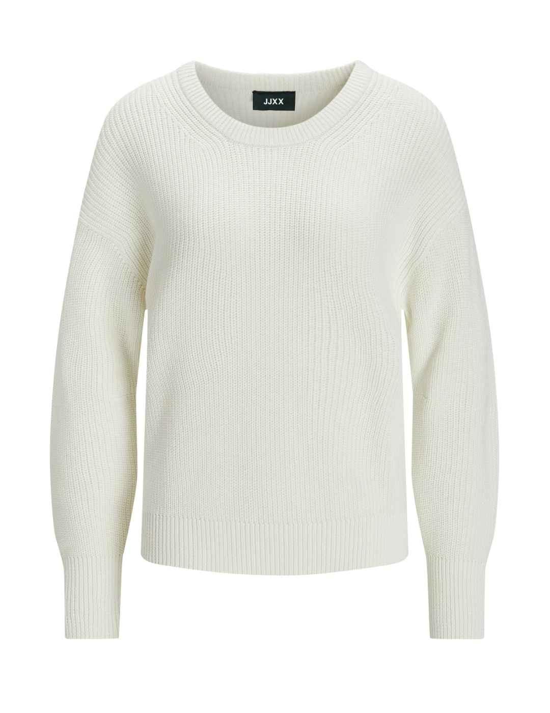 Jersey de punto JJXX Mila blanco cuello redondo para mujer
