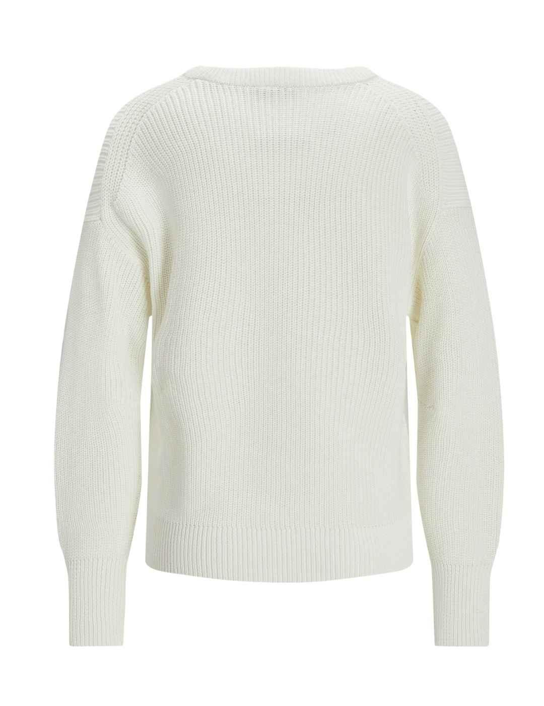 Jersey de punto JJXX Mila blanco cuello redondo para mujer