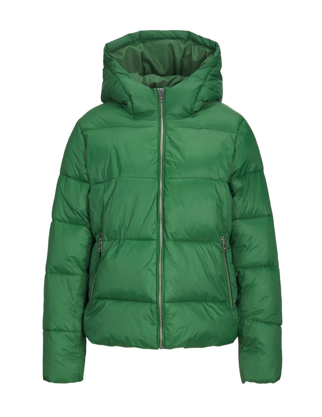 Chaqueta acolchada JJXX Billie verde con capucha para mujer