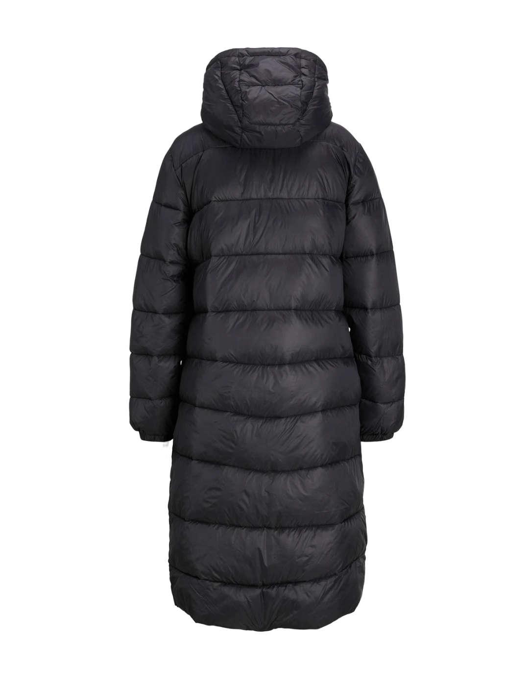 Chaqueta larga acolchada JJXX Nora negra con capucha mujer
