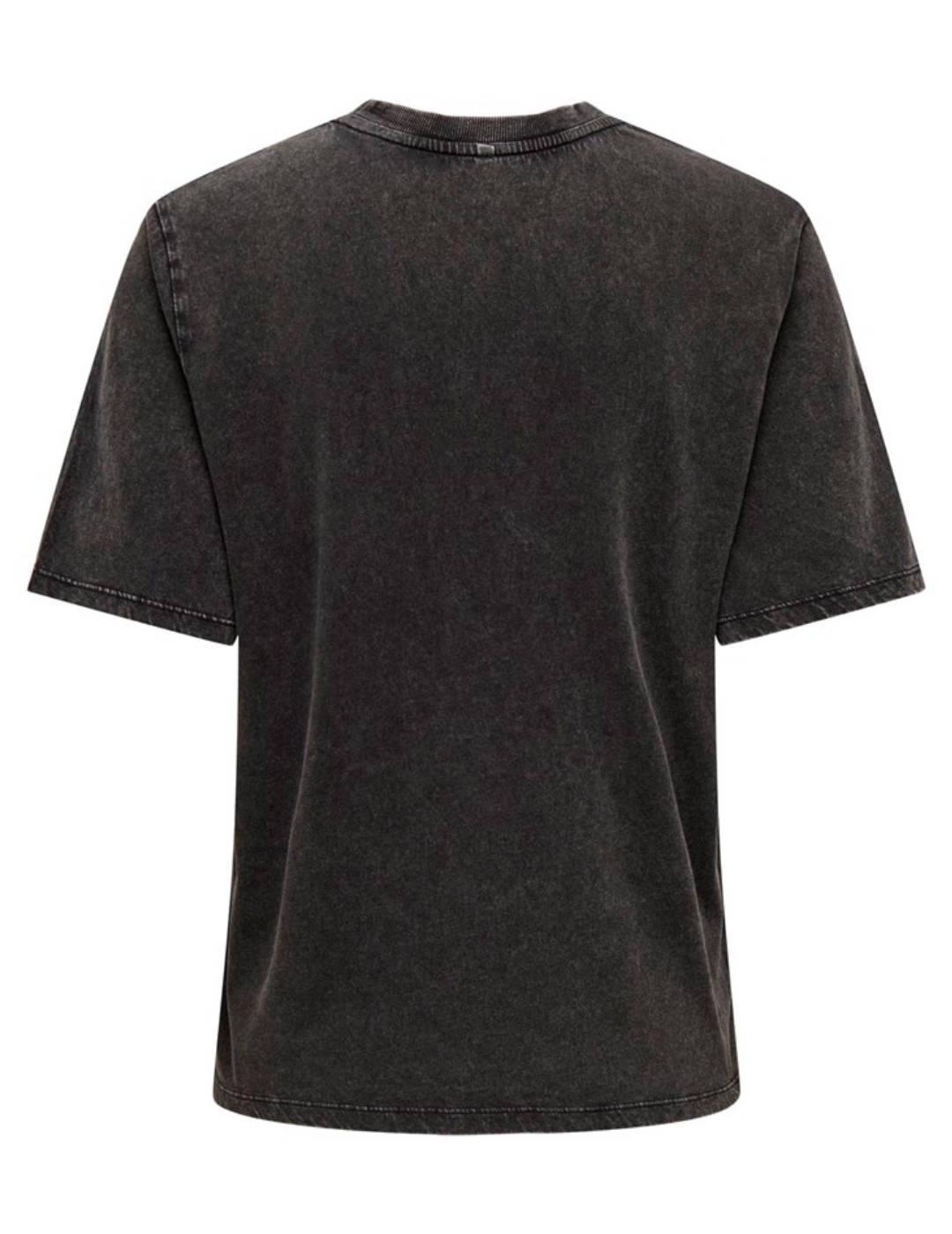 Camiseta Only Candisa negro con tachuealas manga corta mujer