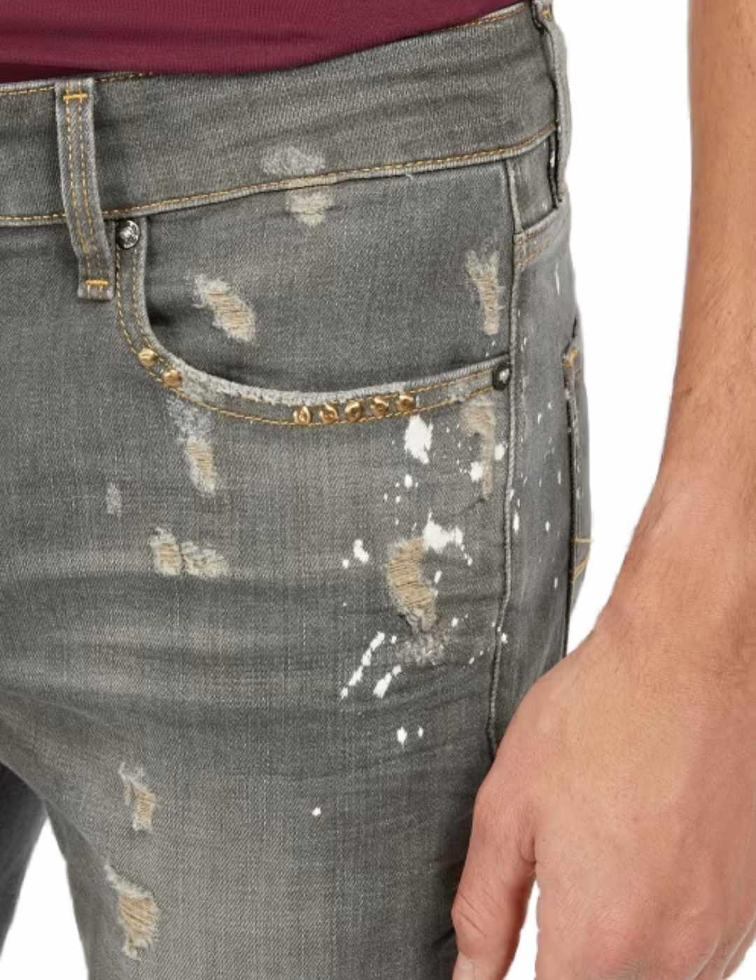 Pantalón vaquero Guess Angels gris gastado para hombre