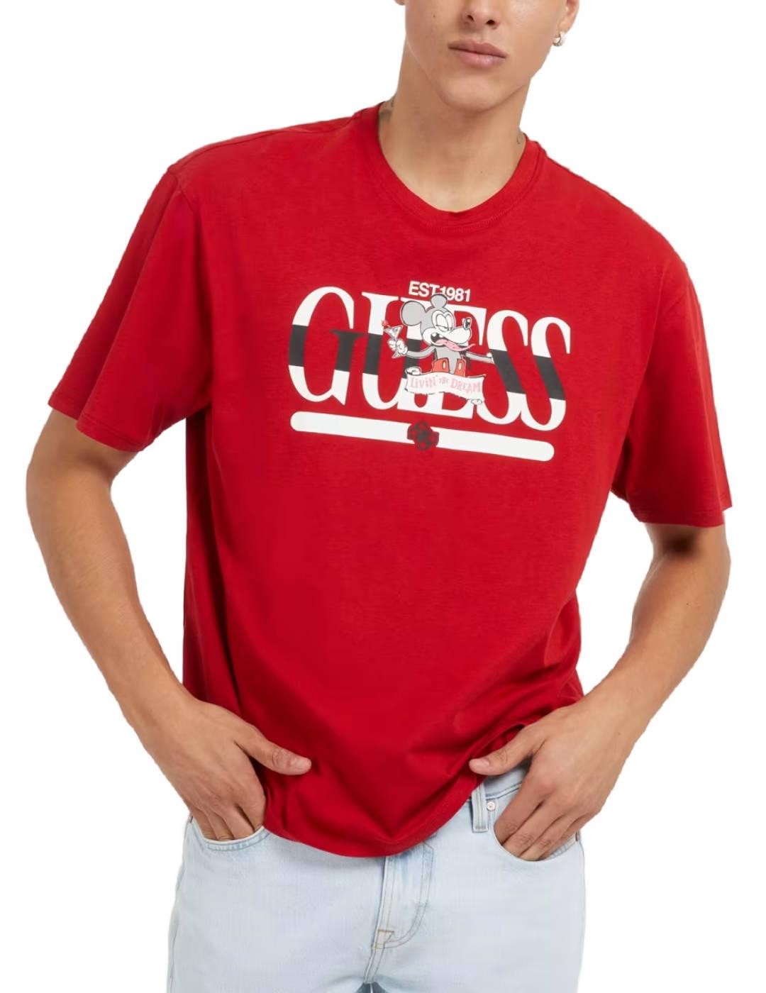 Camiseta Guess The Dream rojo manga corta para hombre