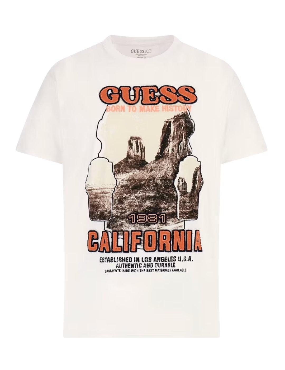 Camiseta Guess Canyon blanca manga corta para hombre