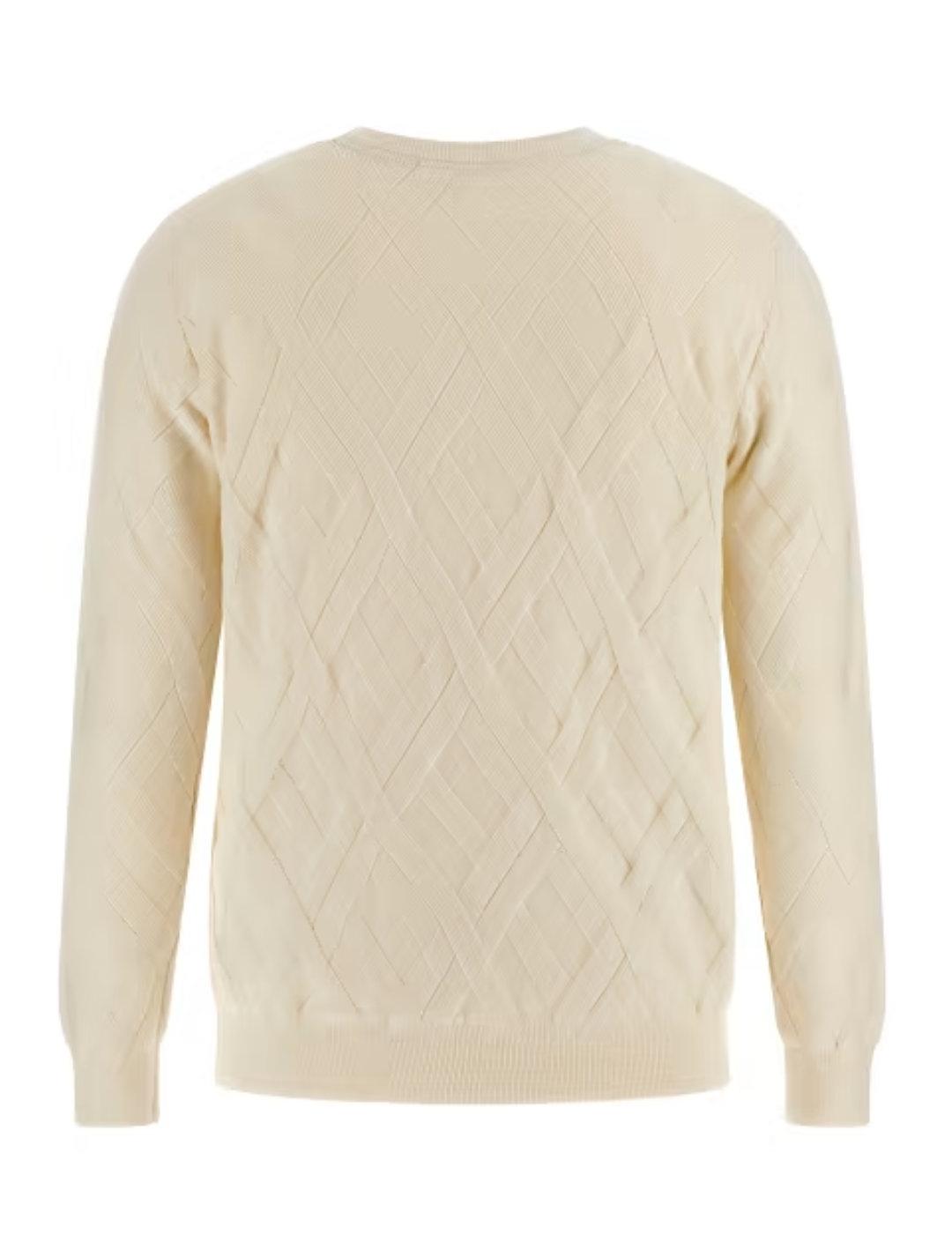Jersey Guess Victor de punto blanco regular fit para hombre