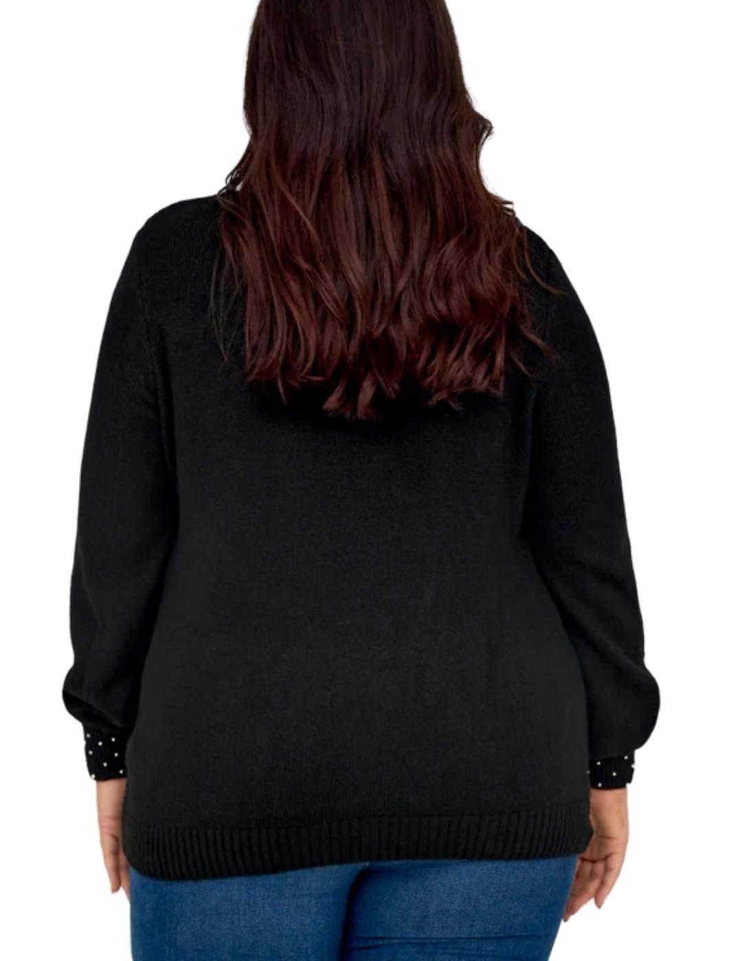 Jersey Only Carmakoma Lessia negro brillos mujer