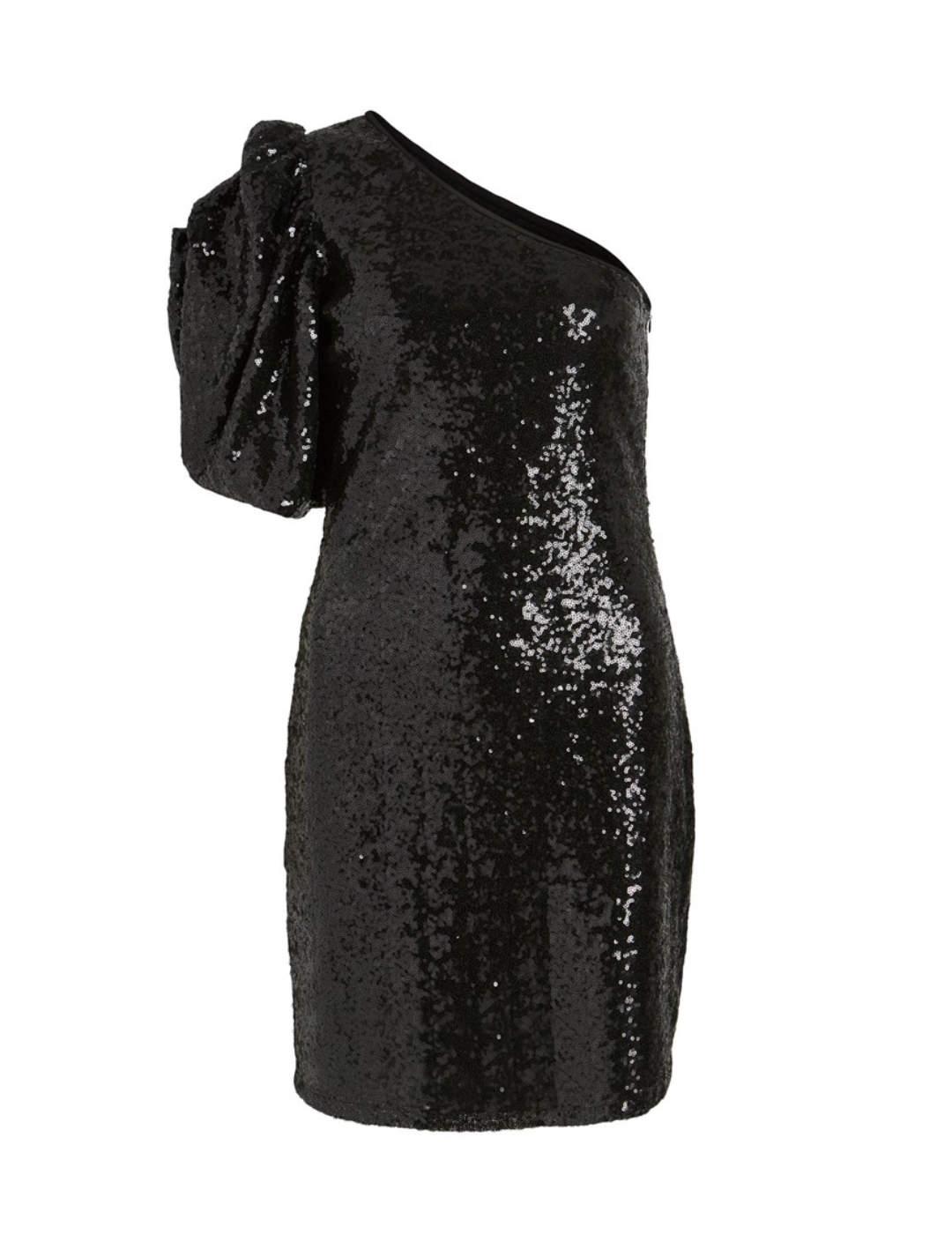 Vestido Vila Serena negro de fiesta con lentejuelas de mujer