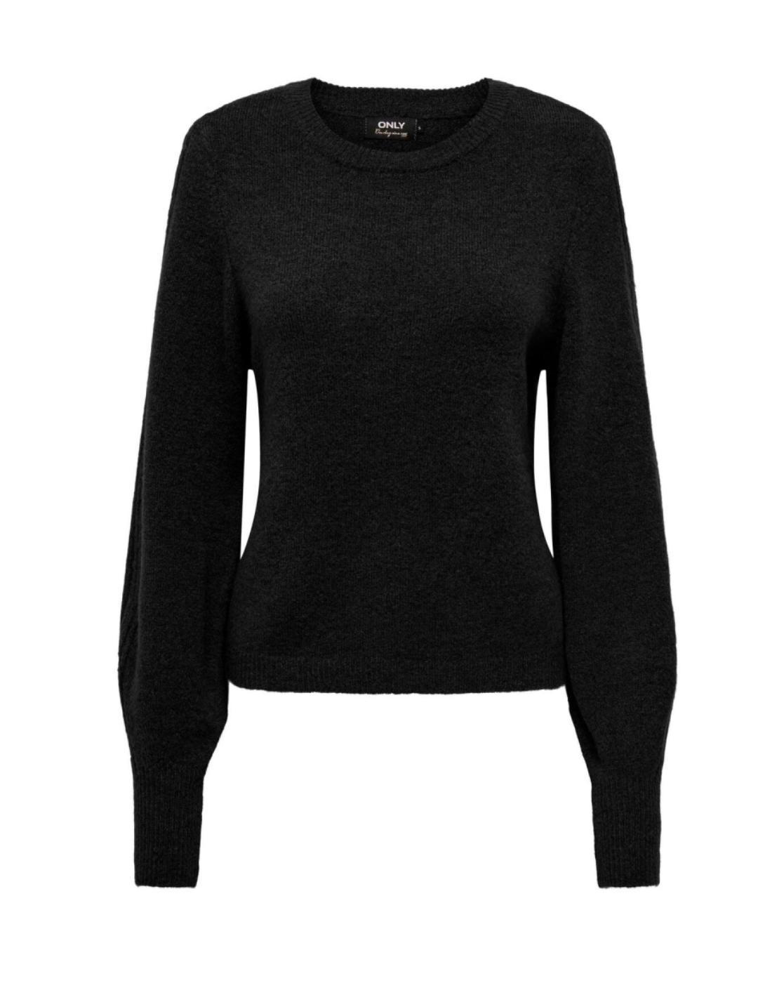 Jersey Only Silly negro de punto cuello redondo para mujer