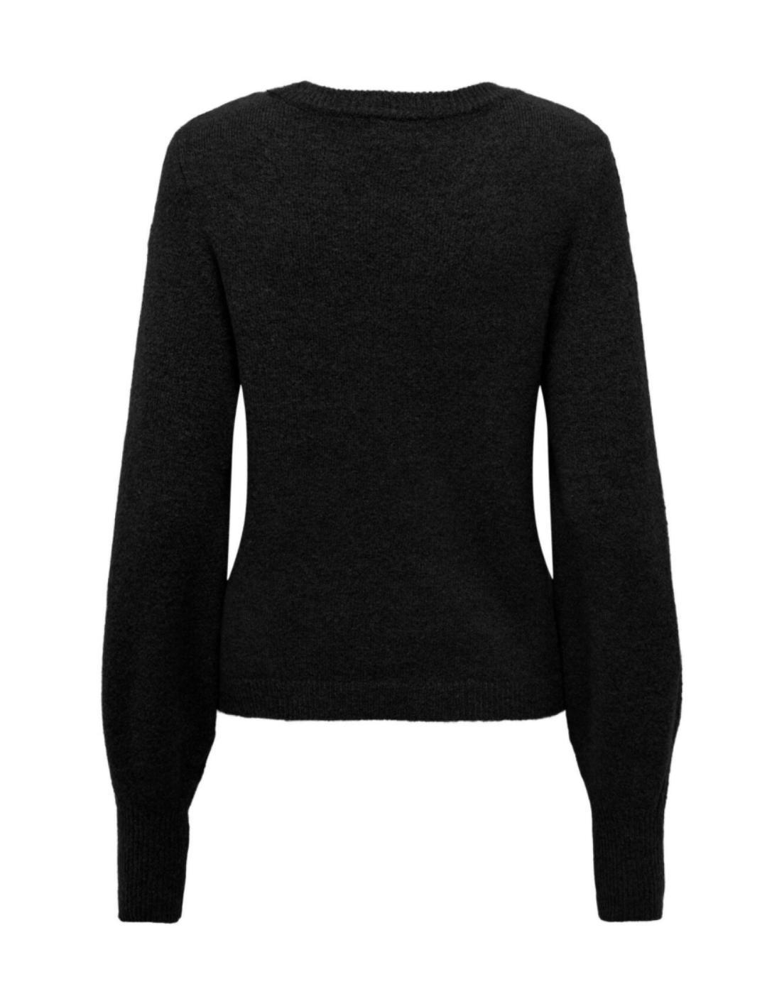 Jersey Only Silly negro de punto cuello redondo para mujer