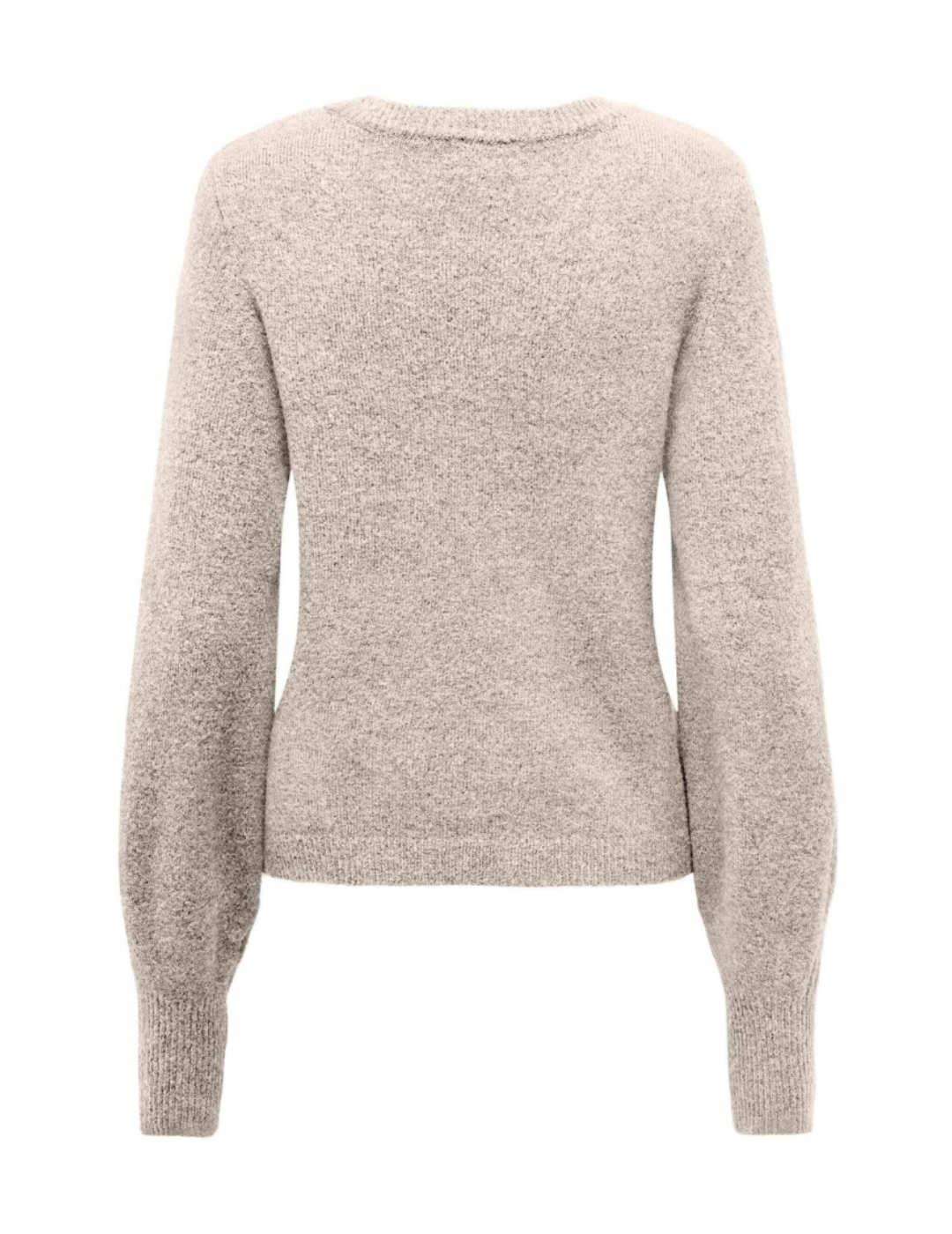 Jersey Only Silly beige de punto cuello redondo para mujer