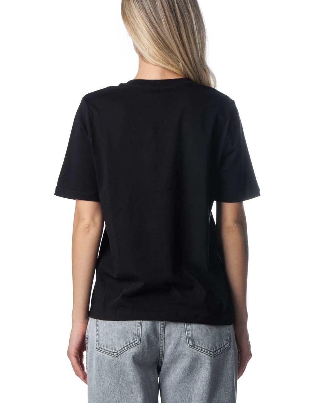 Camiseta Only Sally negro perlas manga corta para mujer