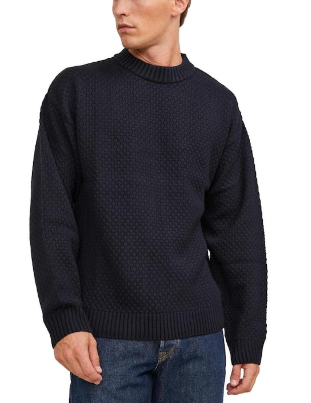 Jersey Jack&Jones Wood azul marino de punto para hombre