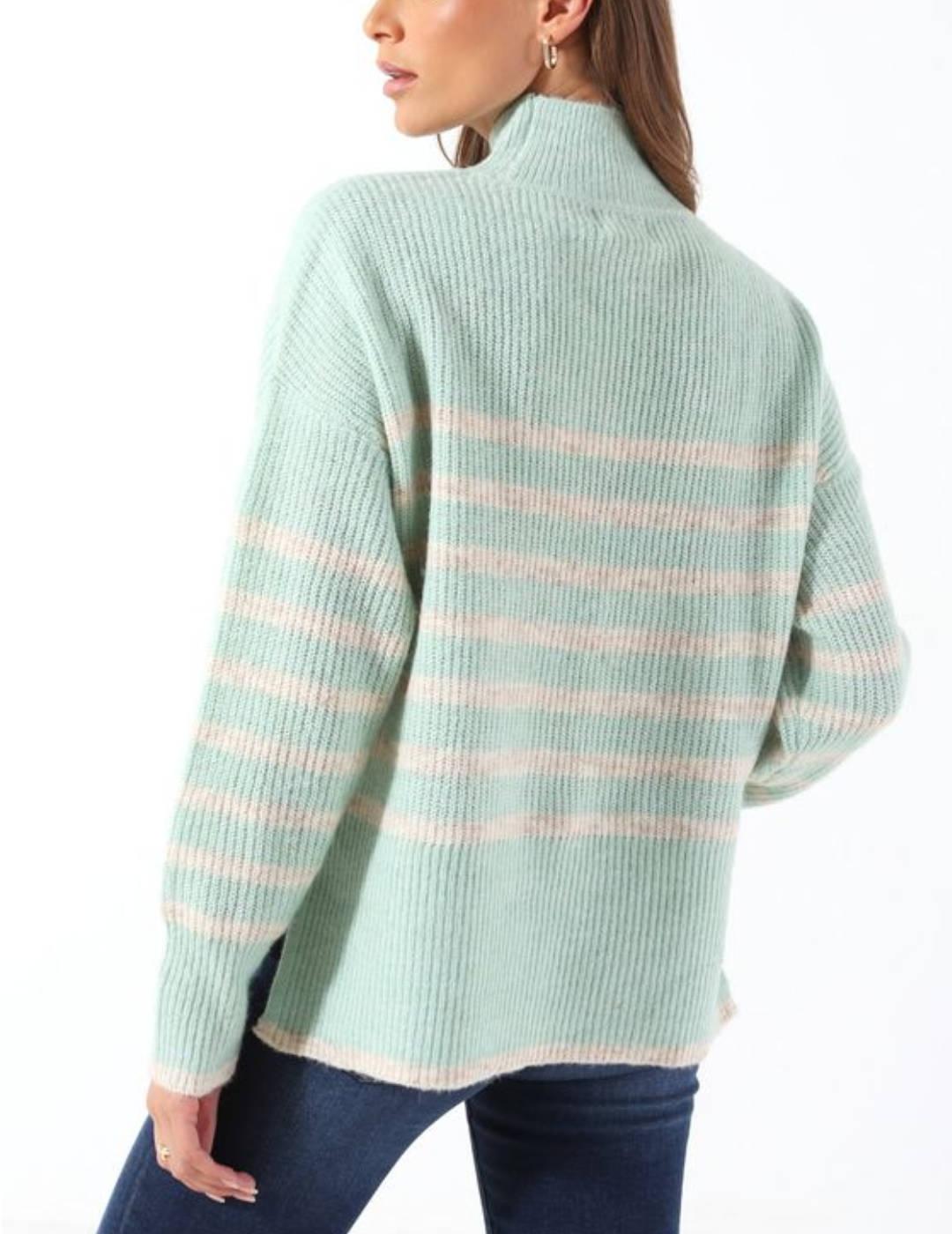 Jersey Only Fridi verde menta rayas para mujer