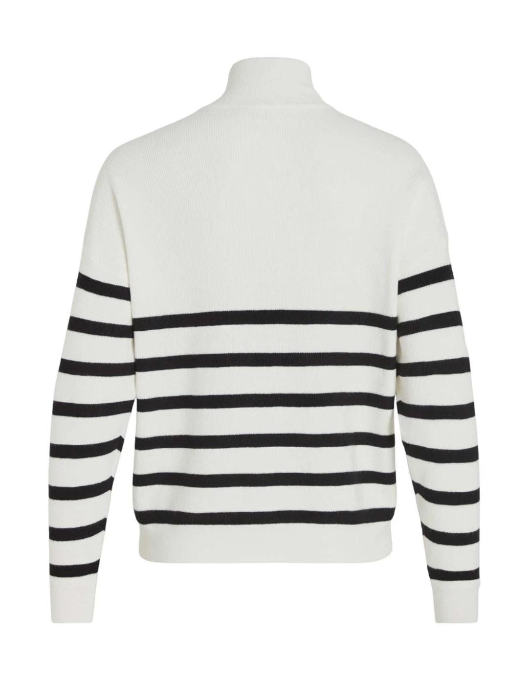 Jersey Vila Sala blanco raya negra para mujer