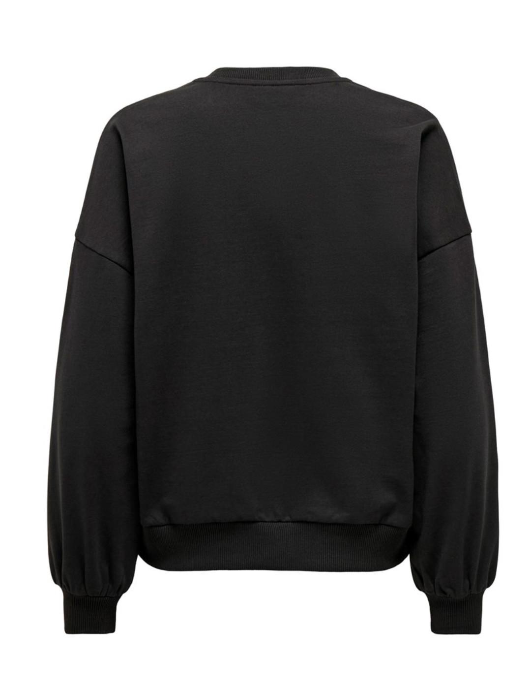 Sudadera Only Coco negro sin capucha para mujer