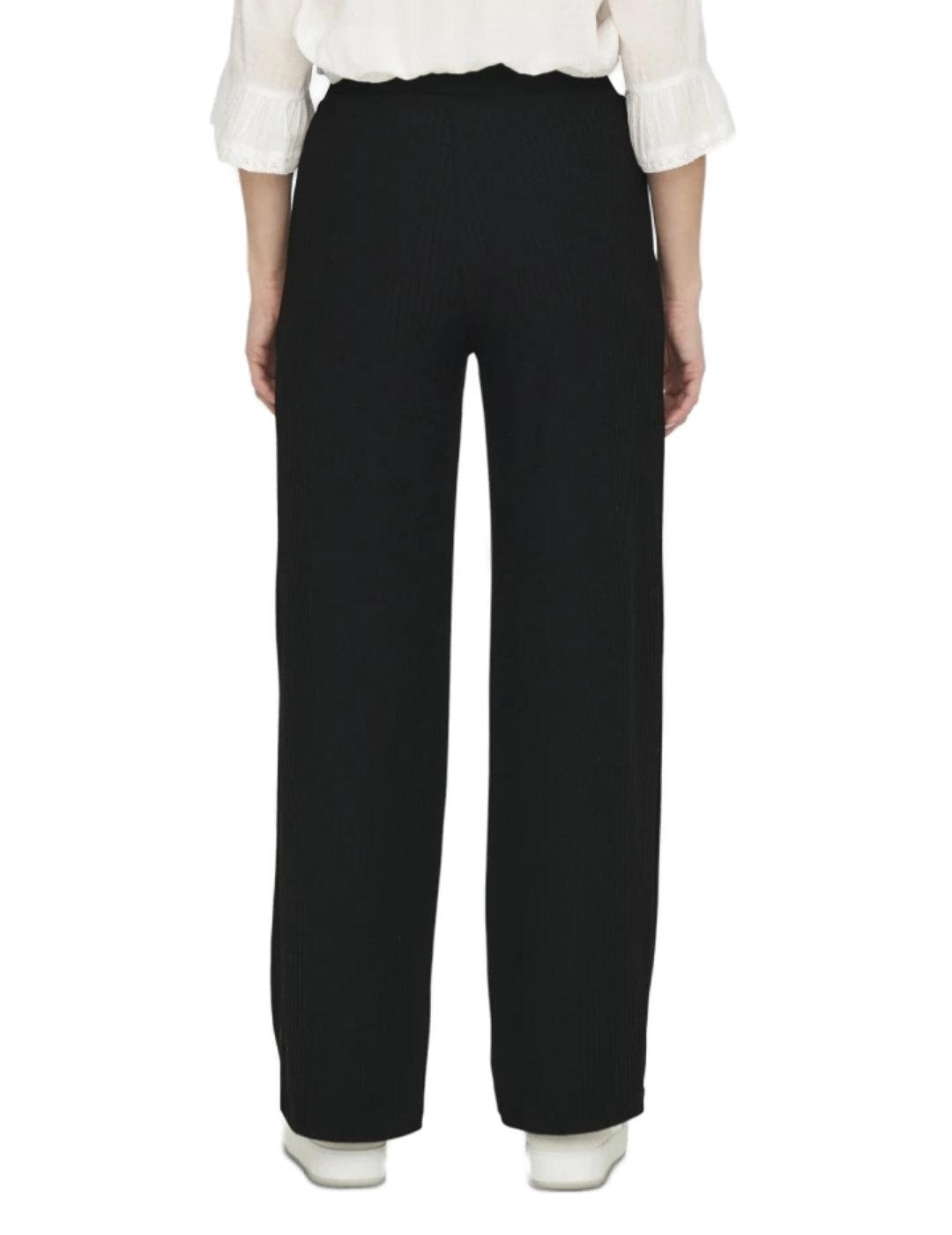 Pantalón Only Emma wide elástico negro pierna ancha de mujer