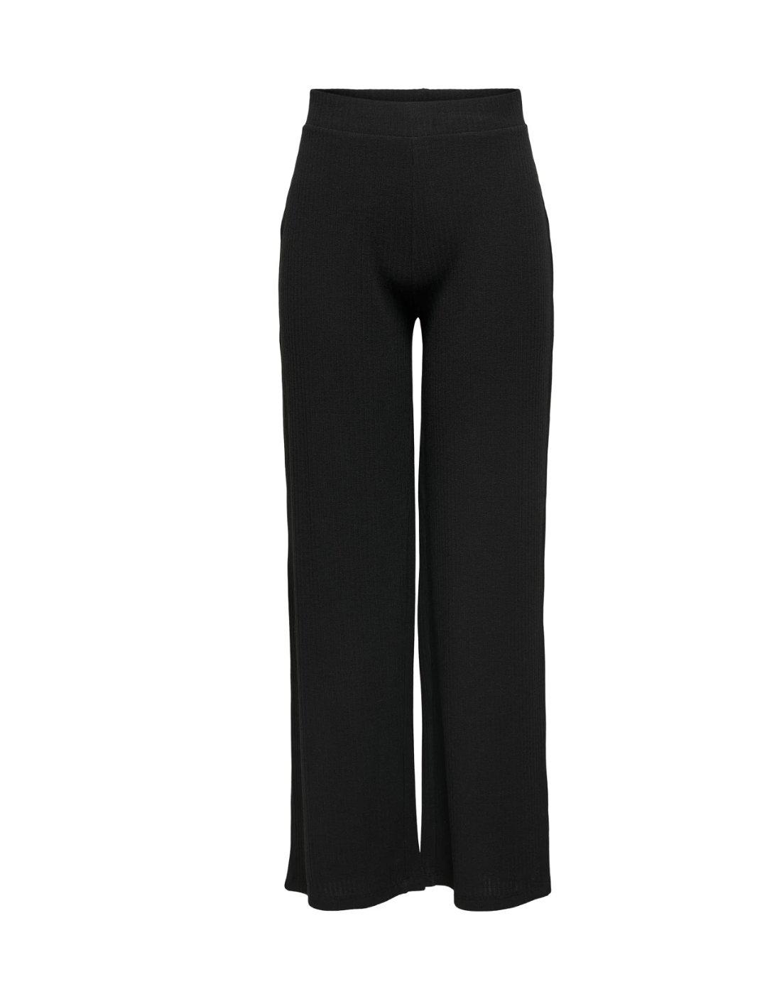 Pantalón Only Emma wide elástico negro pierna ancha de mujer