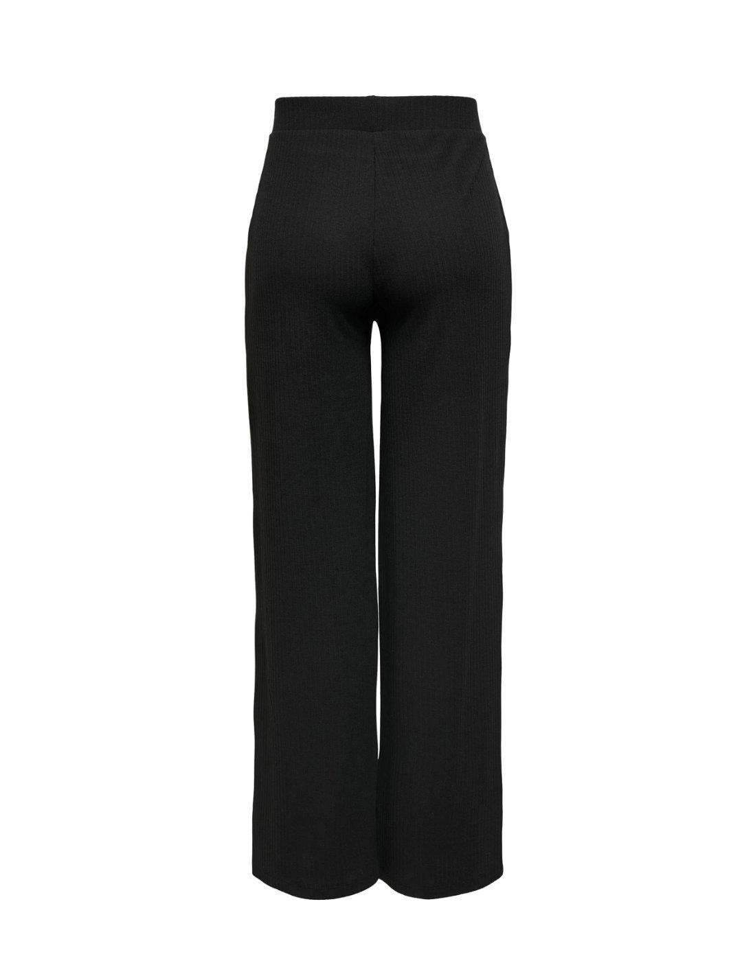 Pantalón Only Emma wide elástico negro pierna ancha de mujer