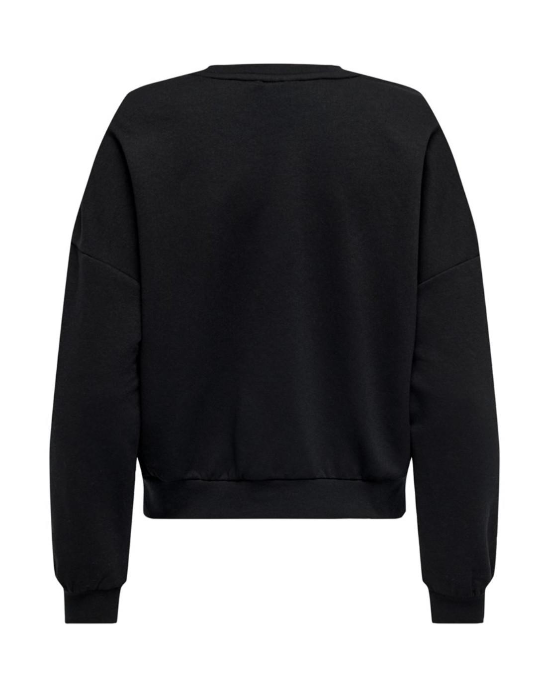 Sudadera Only Frea cuello redondo animal print negra mujer