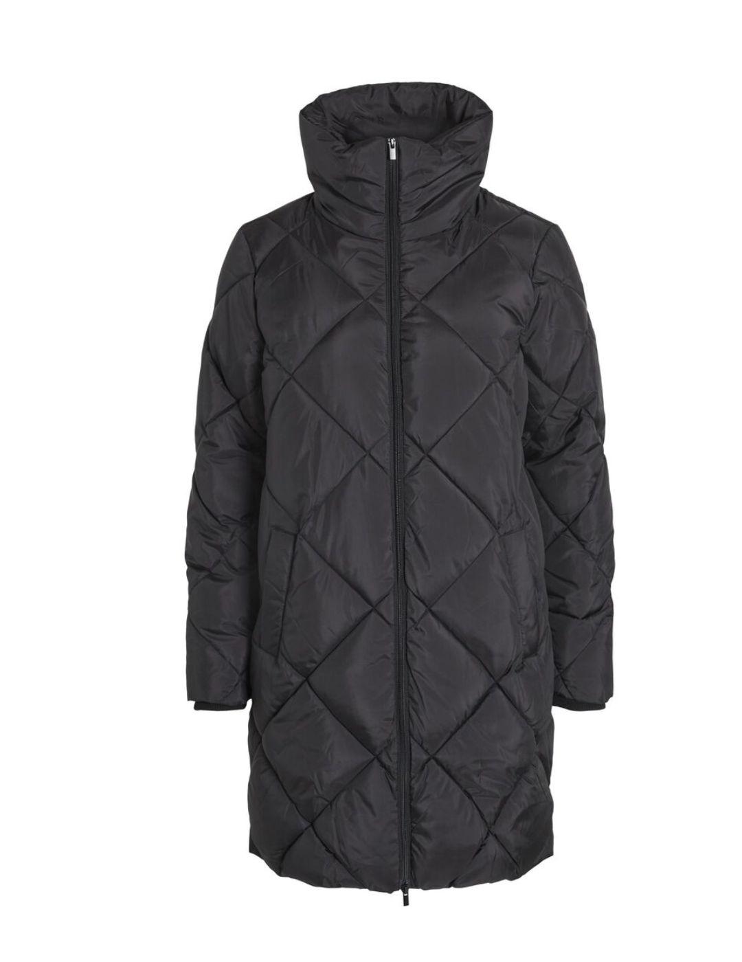 Anorack Vila largo acolchado negro cuello alto para mujer