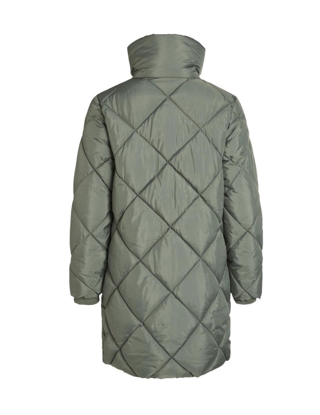 Anorack Vila largo acolchado verde cuello alto para mujer