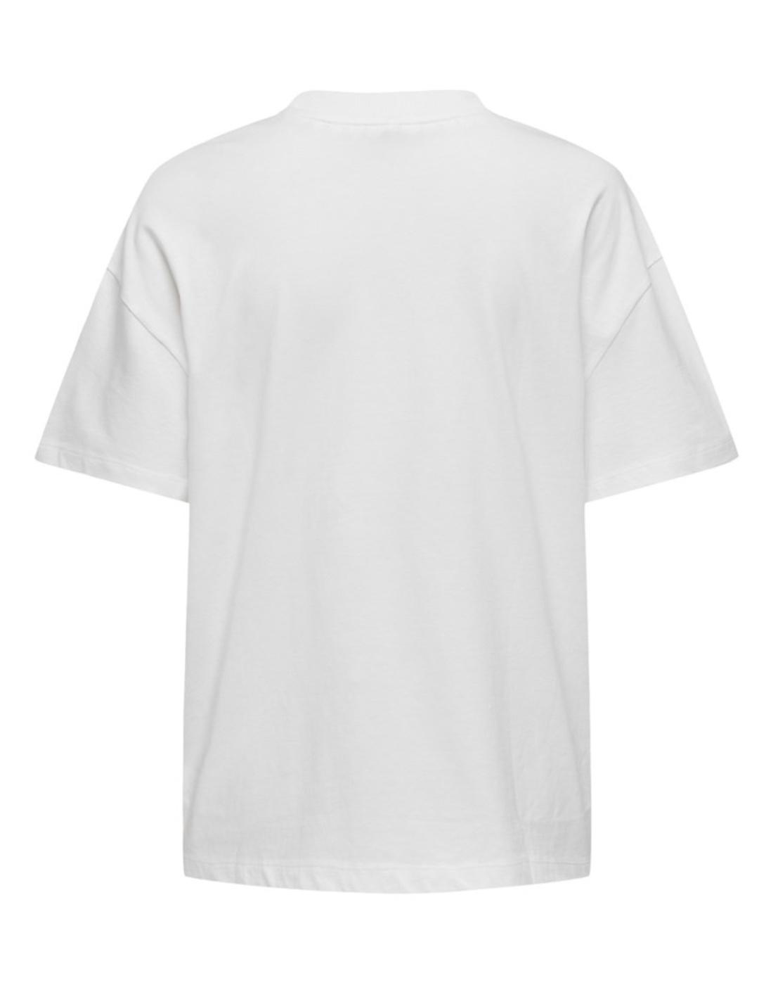 Camiseta Only Sara blanco manga corta para mujer
