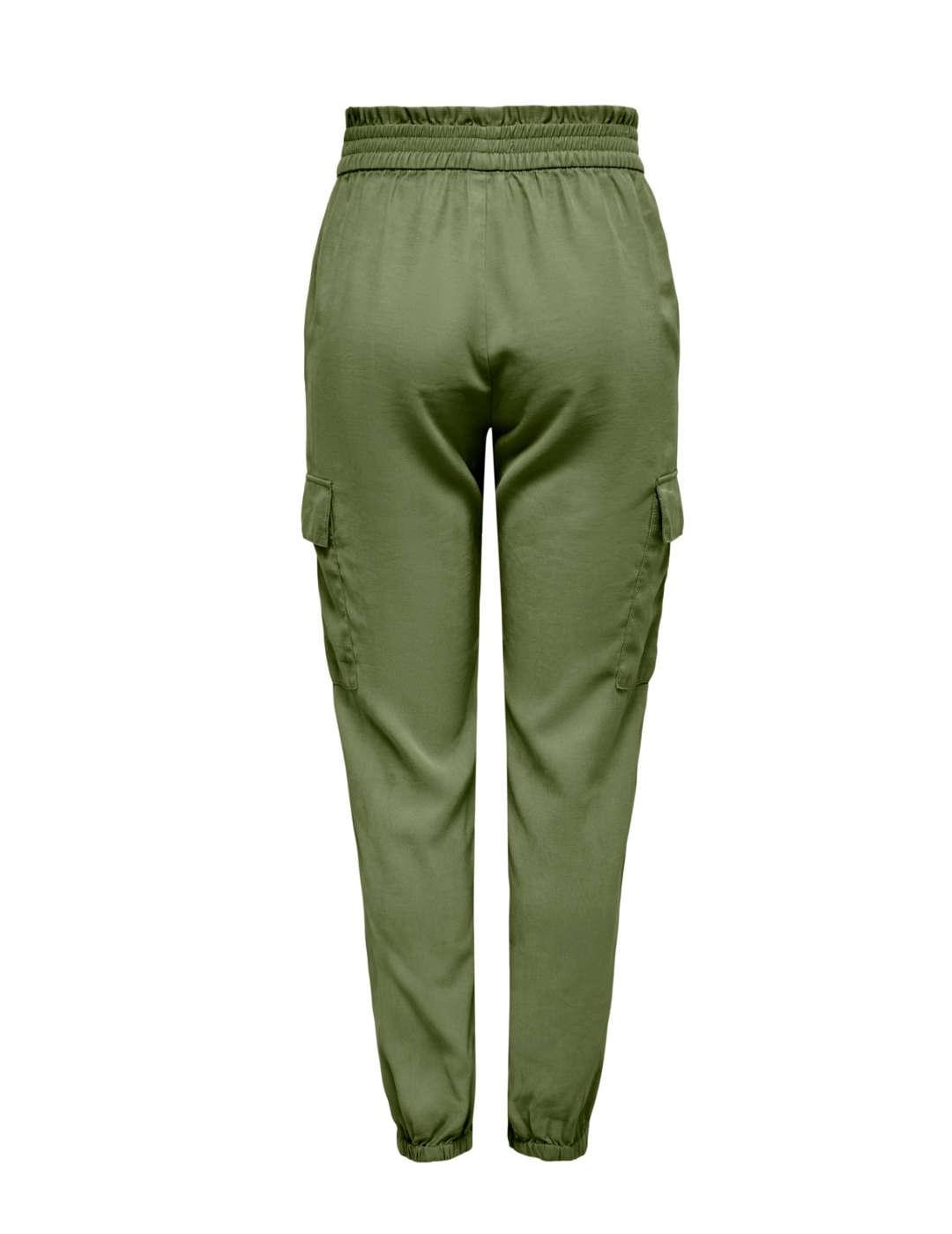 Pantalón Only Ocean cargo verde con puño ajustado para mujer