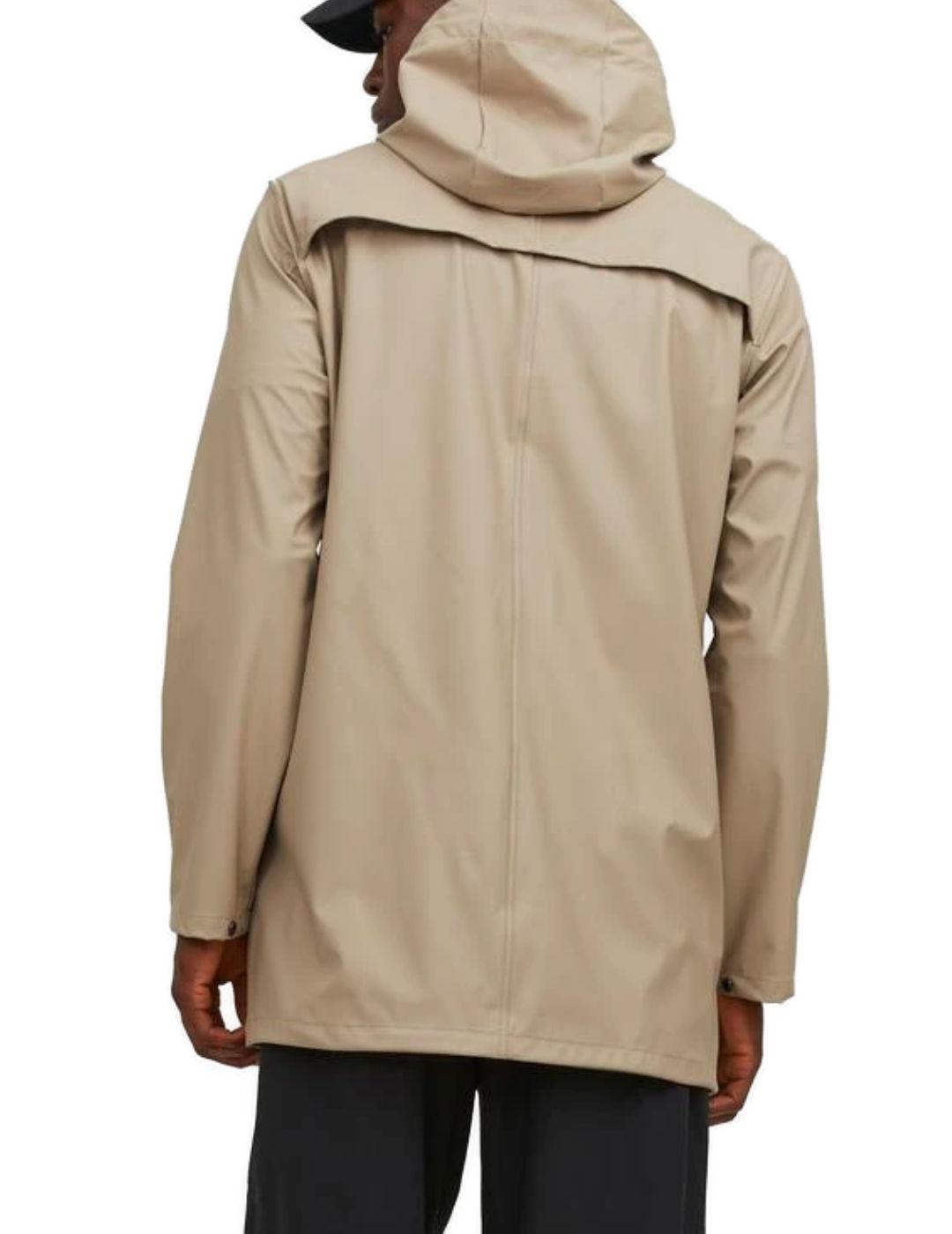 Chubasquero Jack&Jones Urban beige con capucha para hombre