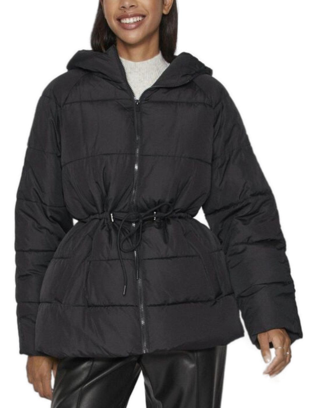 Anorack Vila Leana acolchado negro con capucha para mujer