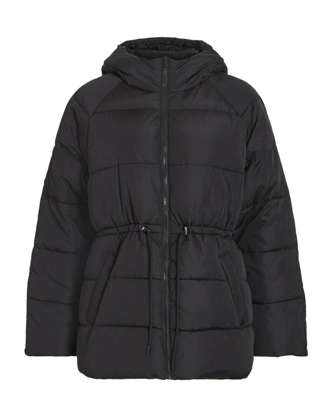 Anorack Vila Leana acolchado negro con capucha para mujer
