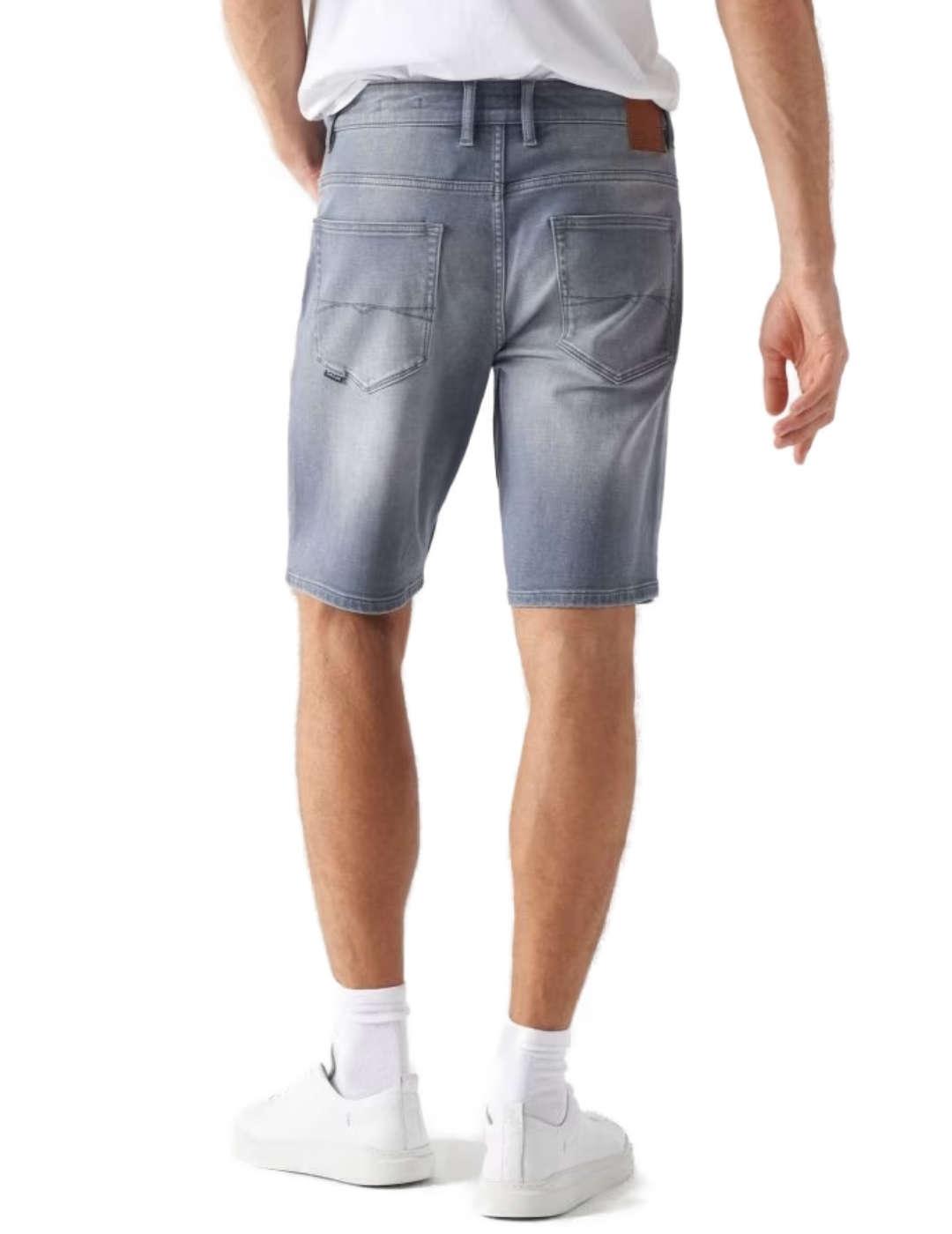 Pantalón corto Salsa vaquero regular gris de hombre