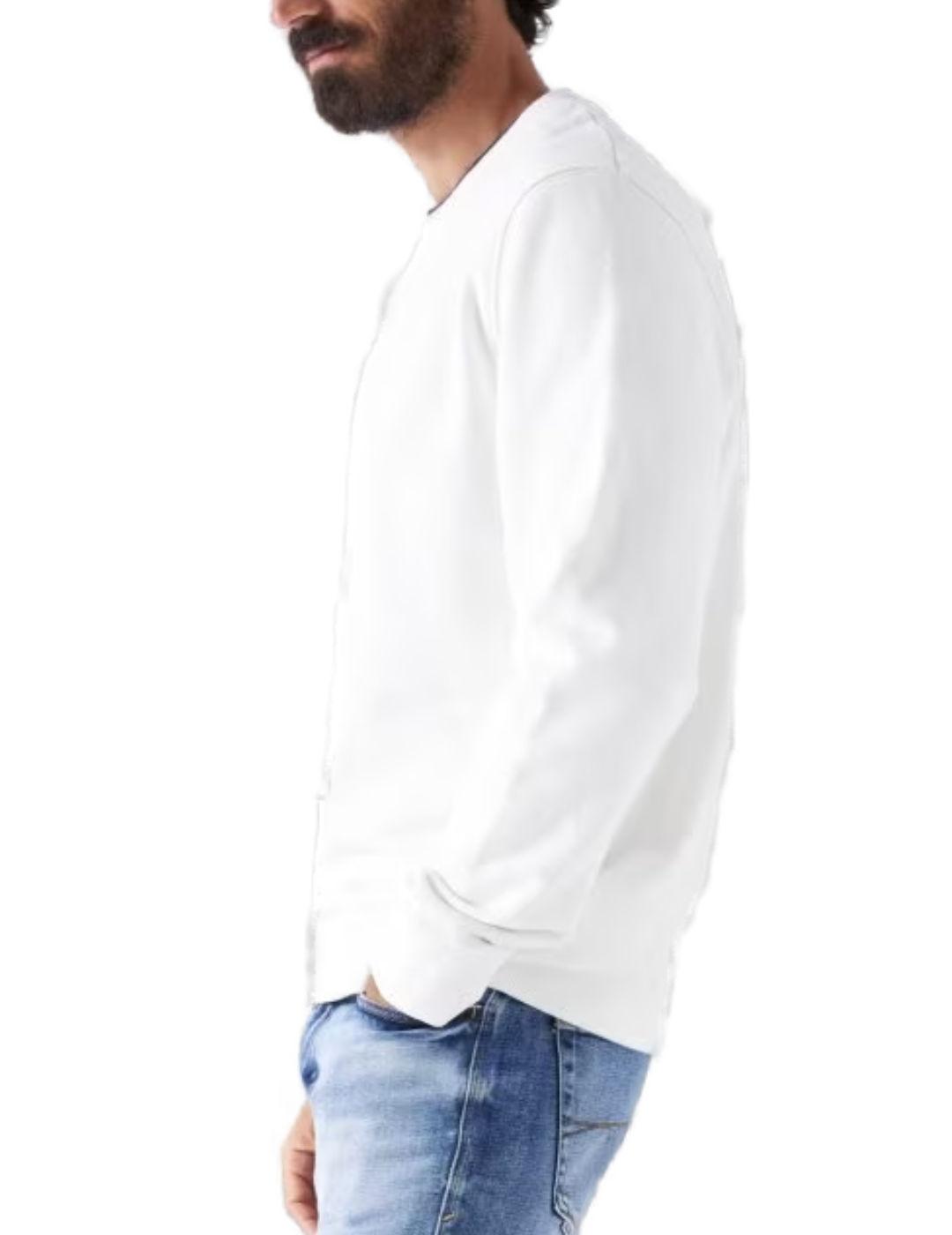 Sudadera Salsa cuello redondo blanca con branding de hombre